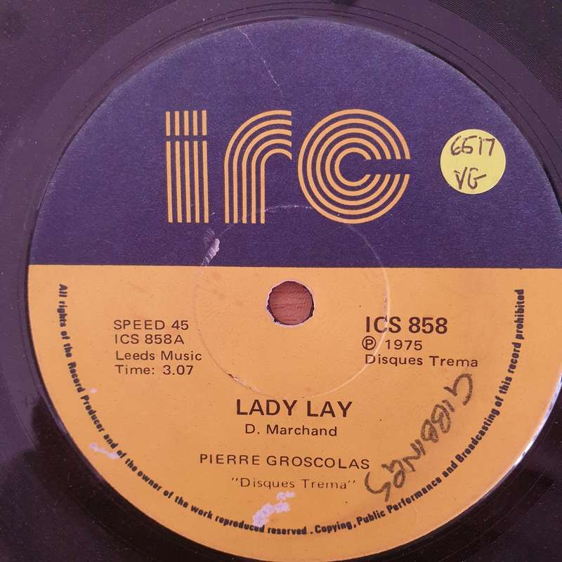 Pierre Groscolas  Lady Lay / Fool (Can't You See She's Gone) - Vinyl 7" Record - Very-Good+ Qu...