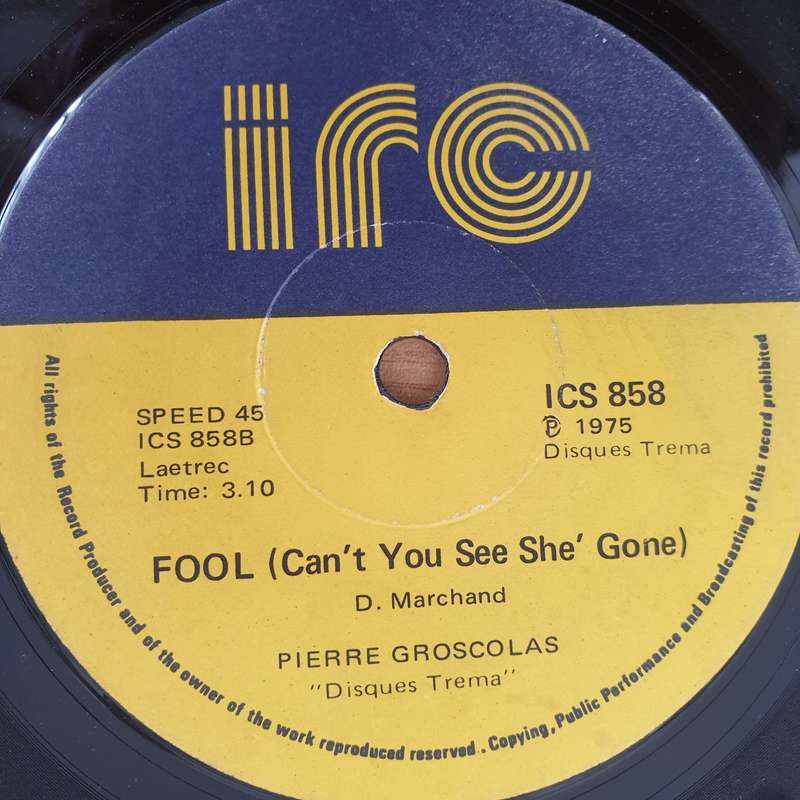 Pierre Groscolas  Lady Lay / Fool (Can't You See She's Gone) - Vinyl 7" Record - Very-Good+ Qu...