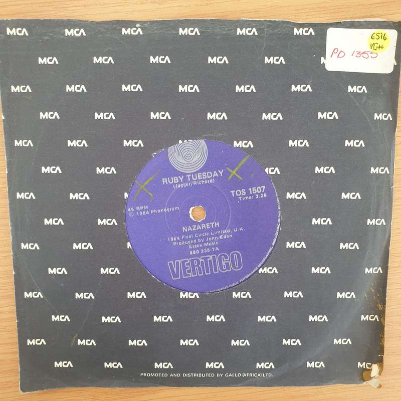 Nazareth  Ruby Tuesday - Vinyl 7" Record - Very-Good+ Quality (VG+) (verygoodplus7)