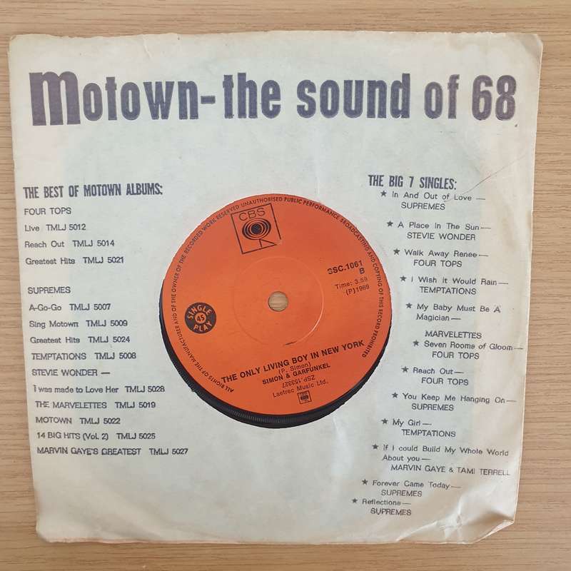 Simon & Garfunkel  Cecilia - Vinyl 7" Record - Very-Good+ Quality (VG+) (verygoodplus7)