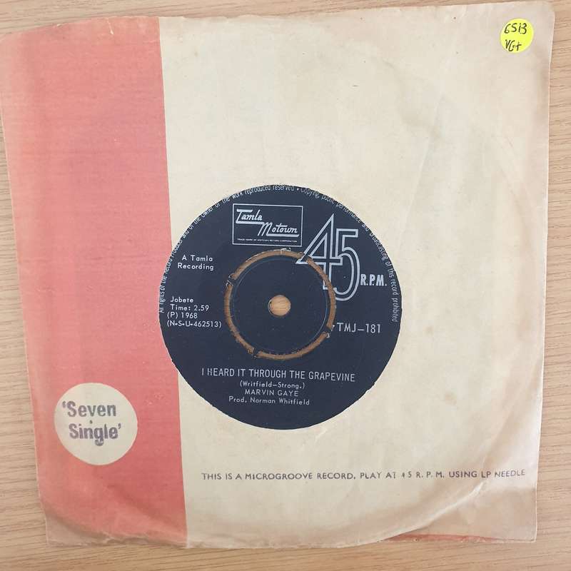 Marvin Gaye  I Heard It Through The Grapevine - Vinyl 7" Record - Very-Good+ Quality (VG+) (ve...