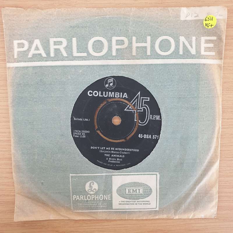 The Animals  Don't Let Me Be Misunderstood - Vinyl 7" Record - Very-Good+ Quality (VG+) (veryg...