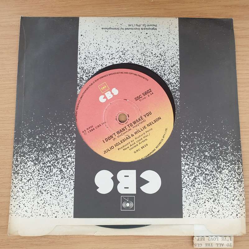 Julio Iglesias And Willie Nelson  To All The Girls I've Loved Before - Vinyl 7" Record - Ve...