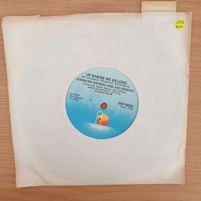 Joe Cocker / Jennifer Warnes  Up Where We Belong - Vinyl 7" Record - Very-Good+ Quality (VG+)