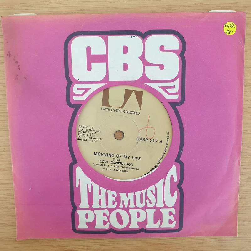 Love Generation  Morning Of My Life - Vinyl 7" Record - Very-Good+ Quality (VG+) (verygoodplus7)
