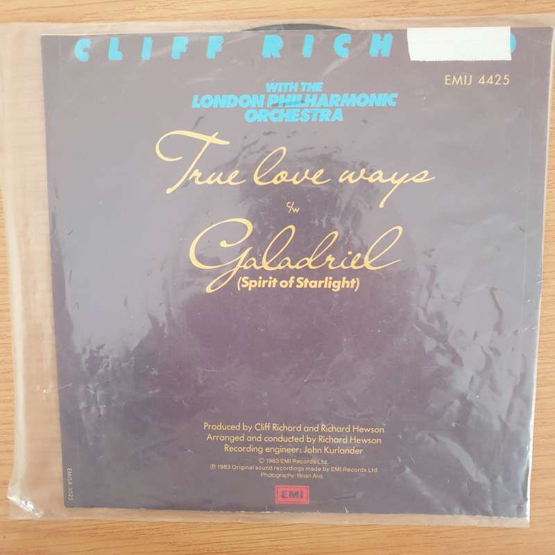 Cliff Richard With The London Philharmonic Orchestra  True Love Ways - Vinyl 7" Record - Very-...