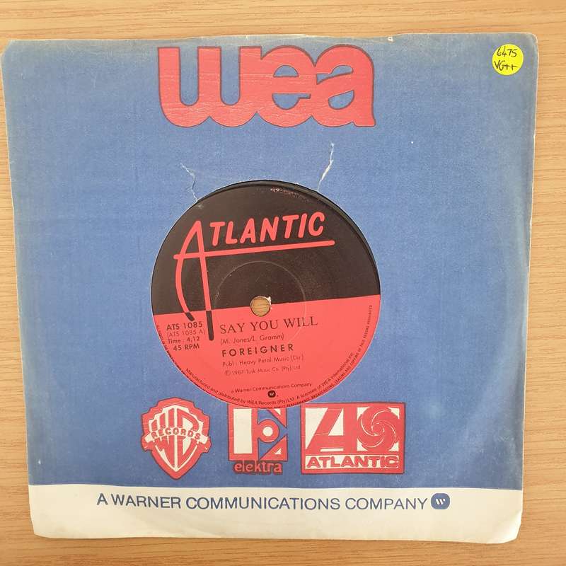 Foreigner  Say You Will - Vinyl 7" Record - Very-Good+ Quality (VG+) (verygoodplus7)