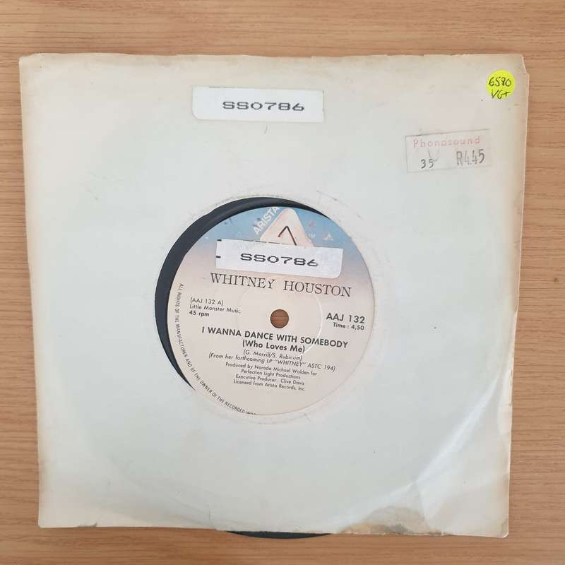 Whitney Houston  I Wanna Dance With Somebody (Who Loves Me) - Vinyl 7" Record - Very-Good+ Qua...