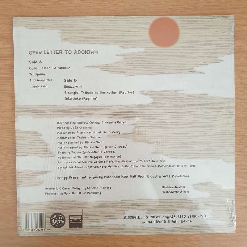Sibusile Xaba  Open Letter To Adoniah - Vinyl LP Record - Very-Good+ Quality (VG+) (verygoodplus)