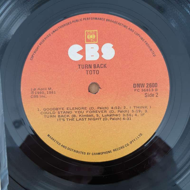Toto  Turn Back -  Vinyl LP Record - Very-Good+ Quality (VG+)