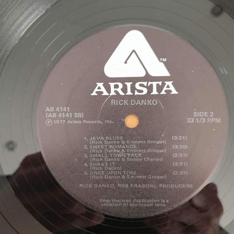 Rick Danko  Rick Danko -  Vinyl LP Record - Very-Good+ Quality (VG+)