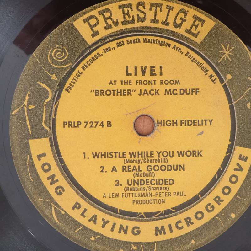 Brother Jack McDuff  Live! - Vinyl LP Record - Good+ Quality (G+) (gplus)
