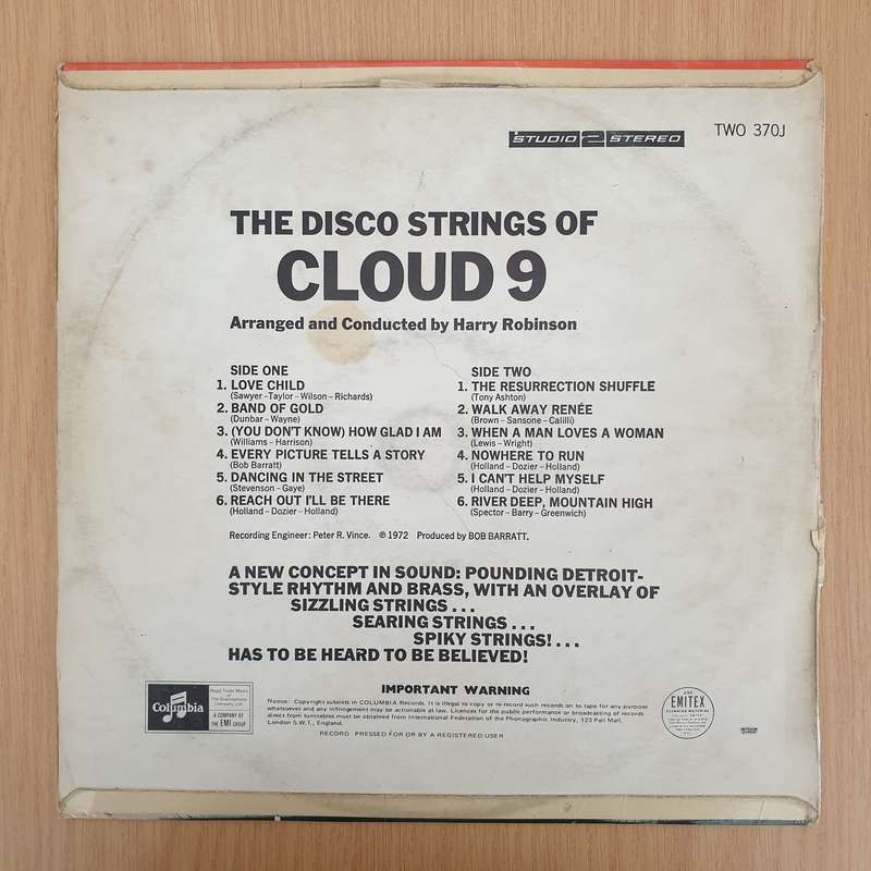 Cloud 9   The Disco Strings Of Cloud 9  - Vinyl LP Record - Very-Good+ Quality (VG+) (verygood...
