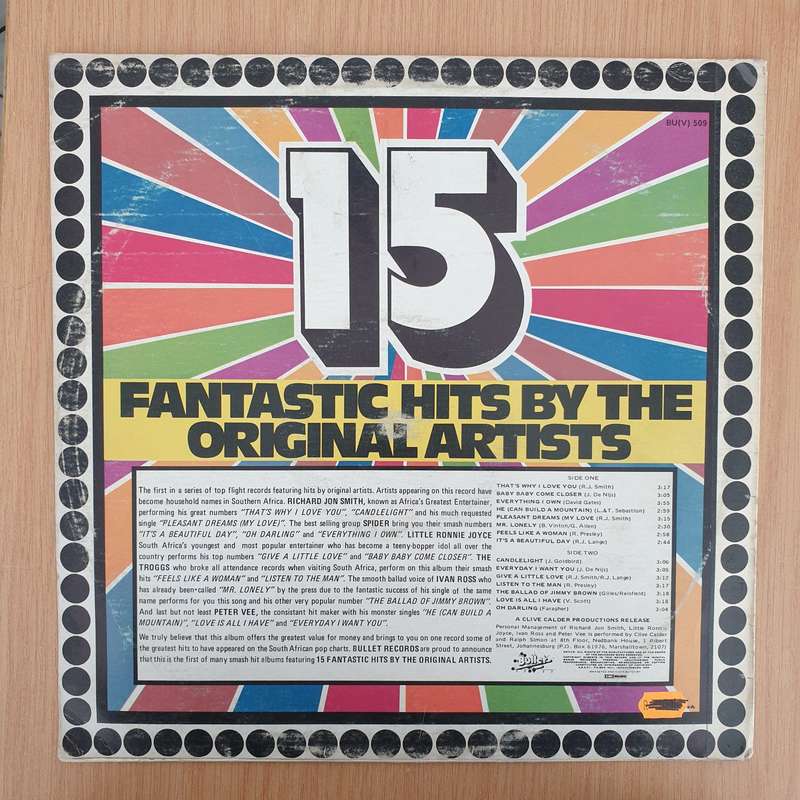 15 Fantastic Hits by the Original Artists (Spider, Richard Jon Smith...) - Various South Africa -...
