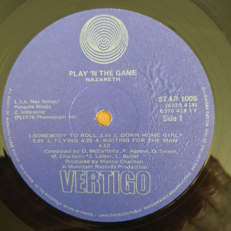 Nazareth  Play 'N' The Game  - Vinyl LP Record - Very-Good+ Quality (VG+) (verygoodplus)