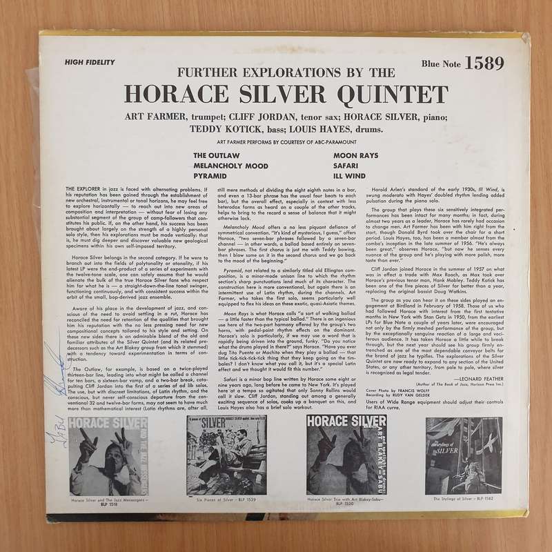 The Horace Silver Quintet  Further Explorations - Vinyl LP Record - Very-Good+ Quality (VG+)