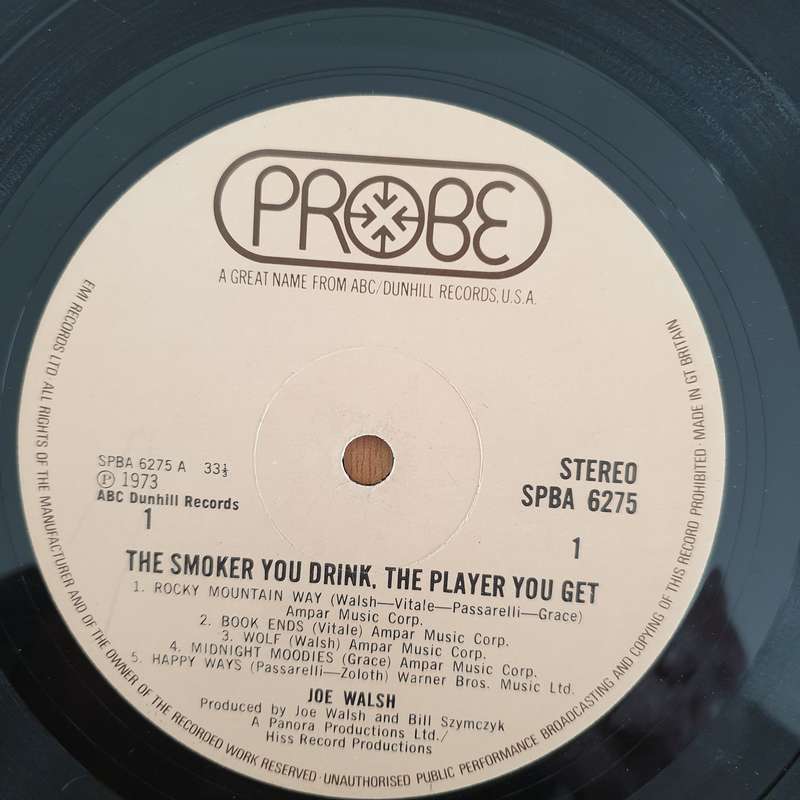 Joe Walsh  The Smoker You Drink, The Player You Get (UK) - Vinyl LP Record - Very-Good+ Qualit...