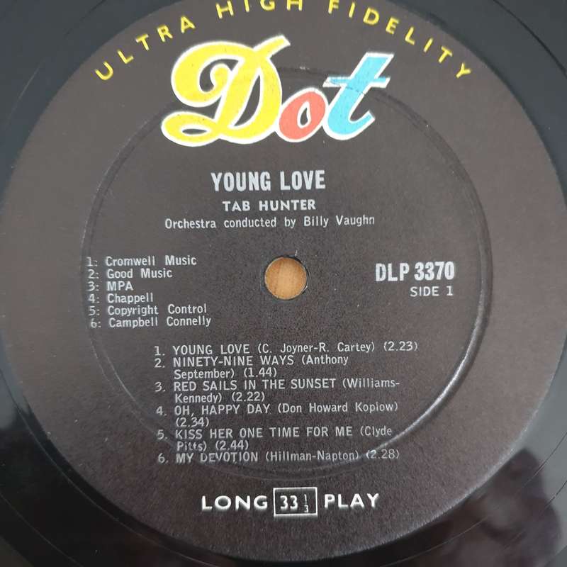 Tab Hunter  Young Love - Vinyl LP Record - Very-Good+ Quality (VG+) (verygoodplus)