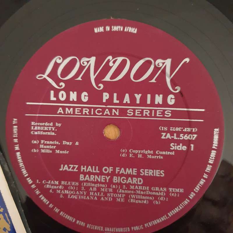 Barney Bigard  Barney Bigard  Vinyl LP Record - Very-Good+ Quality (VG+) (verygoodplus)