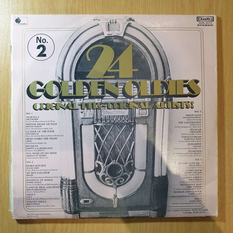 24 Golden Oldies - Original Artists - Vol 2 -  Double Vinyl LP Record - Very-Good Quality (VG)  (...