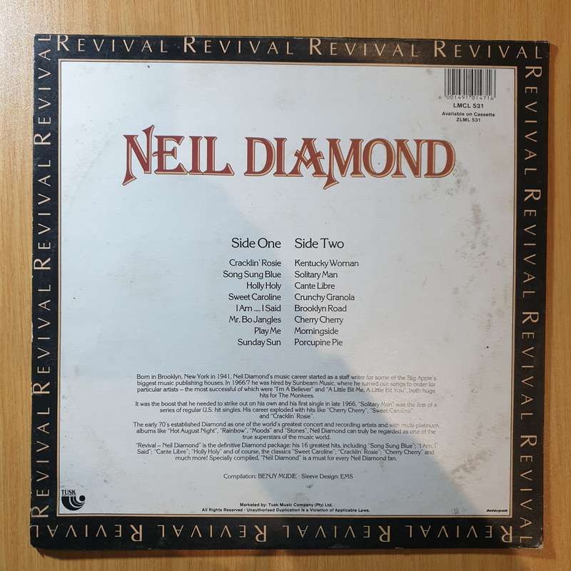 Neil Diamond - Revival Series  Vinyl LP Record - Very-Good+ Quality (VG+) (verygoodplus)