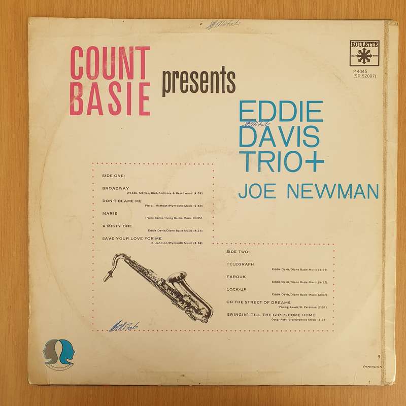 Count Basie Presents Eddie Davis Trio Plus Joe Newman   Vinyl LP Record - Very-Good+ Quality (...