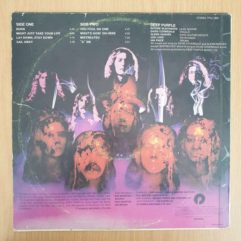 Deep Purple  Burn - Vinyl LP Record - Very-Good Quality (VG)  (verry)