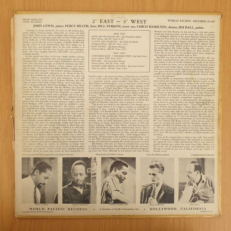 John Lewis   Grand Encounter: 2 Degrees East - 3 Degrees West - Vinyl LP Record - Very-Good Qu...