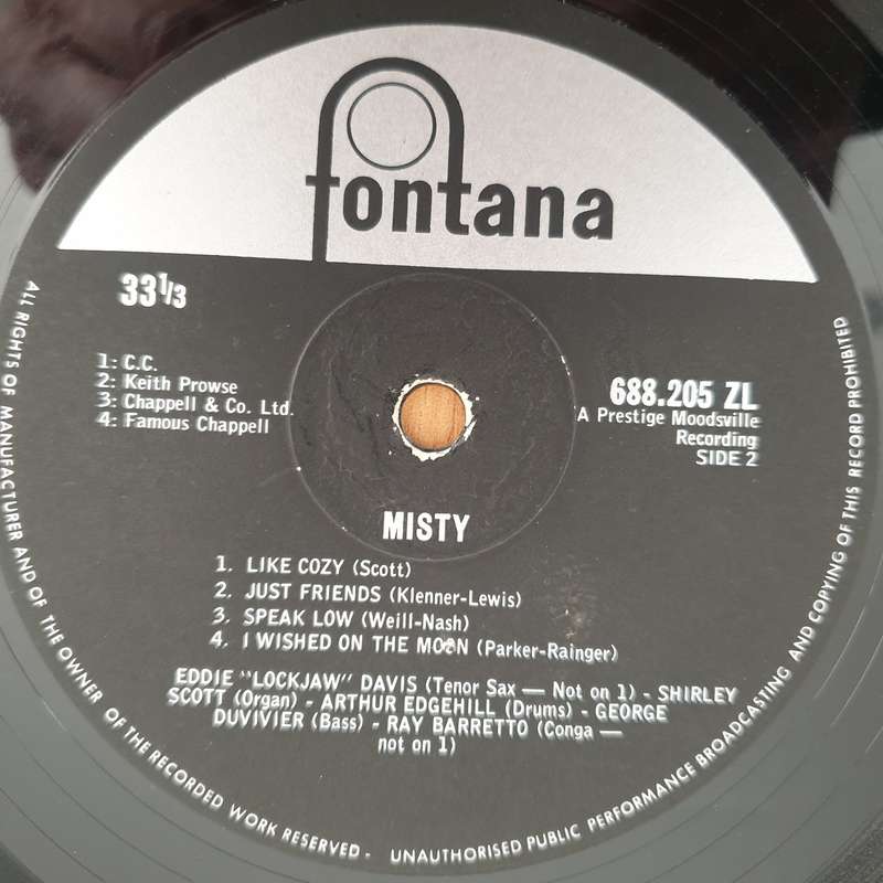 Eddie "Lockjaw" Davis With Shirley Scott  Misty - Vinyl LP Record - Very-Good Quality (VG)  (v...