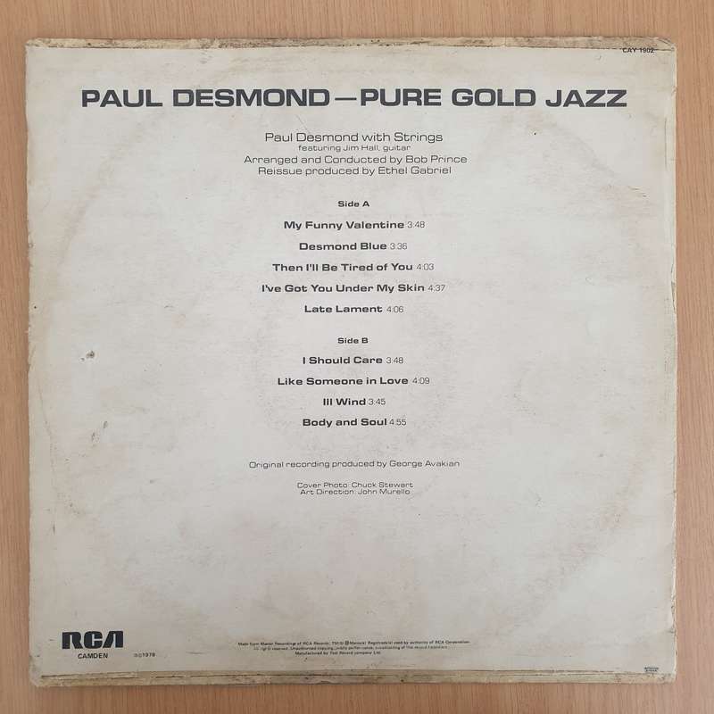 Paul Desmond  Pure Gold Jazz - Vinyl LP Record - Very-Good Quality (VG)  (verry)