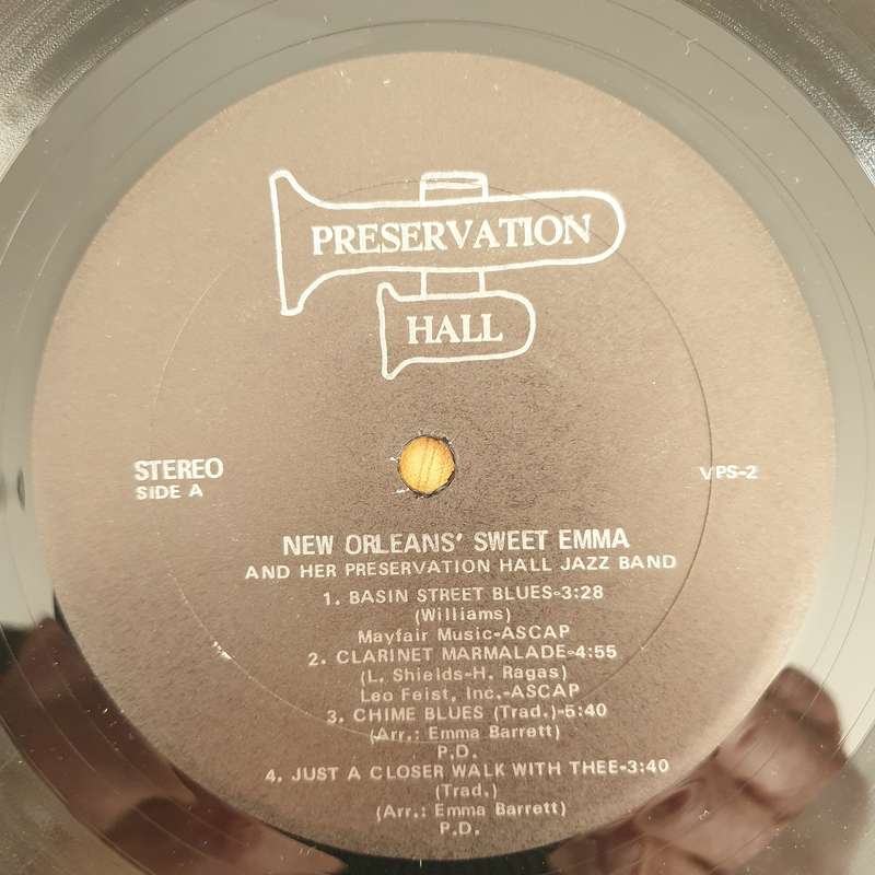 New Orleans' Sweet Emma And Her Preservation Hall Jazz Band  Vinyl LP Record - Very-Good+ Qual...