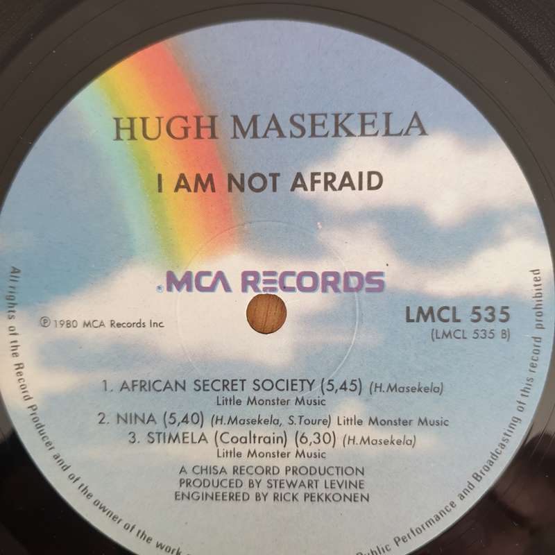 Hugh Masekela  I Am Not Afraid  Vinyl LP Record - Very-Good+ Quality (VG+) (verygoodplus)