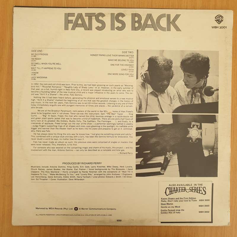 Fats Domino  Fats Is Back  Charter Series - Vinyl LP Record - Very-Good+ Quality (VG+) (ver...