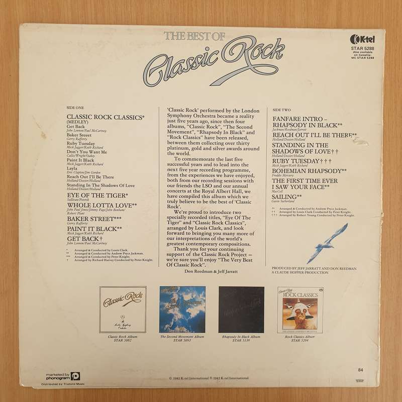 The Best Of Classic Rock - The London Symphony Orchestra And The Royal Choral Society  Vinyl L...