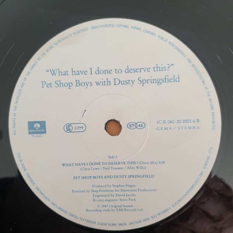 Pet Shop Boys With Dusty Springfield  What Have I Done To Deserve This?  Vinyl LP Record - ...