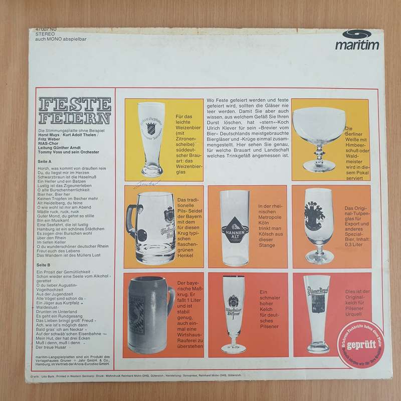 Feste Feiern - Die Stimmungsplatte ohne Beispiel  (Germany) - Vinyl LP Record - Very-Good- Qualit...