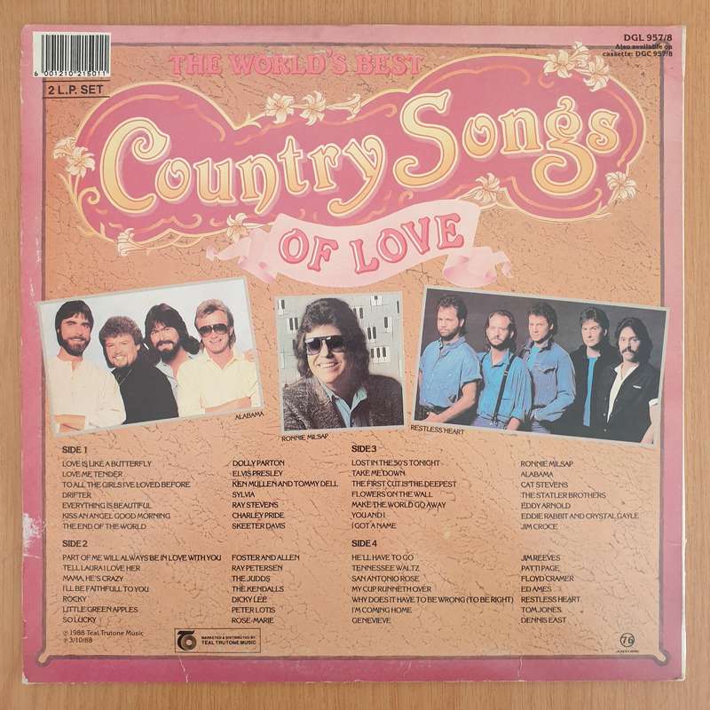 Country Songs Of Love - 40 Original Hits - Double Vinyl LP Record - Very-Good+ Quality (VG+) (ver...