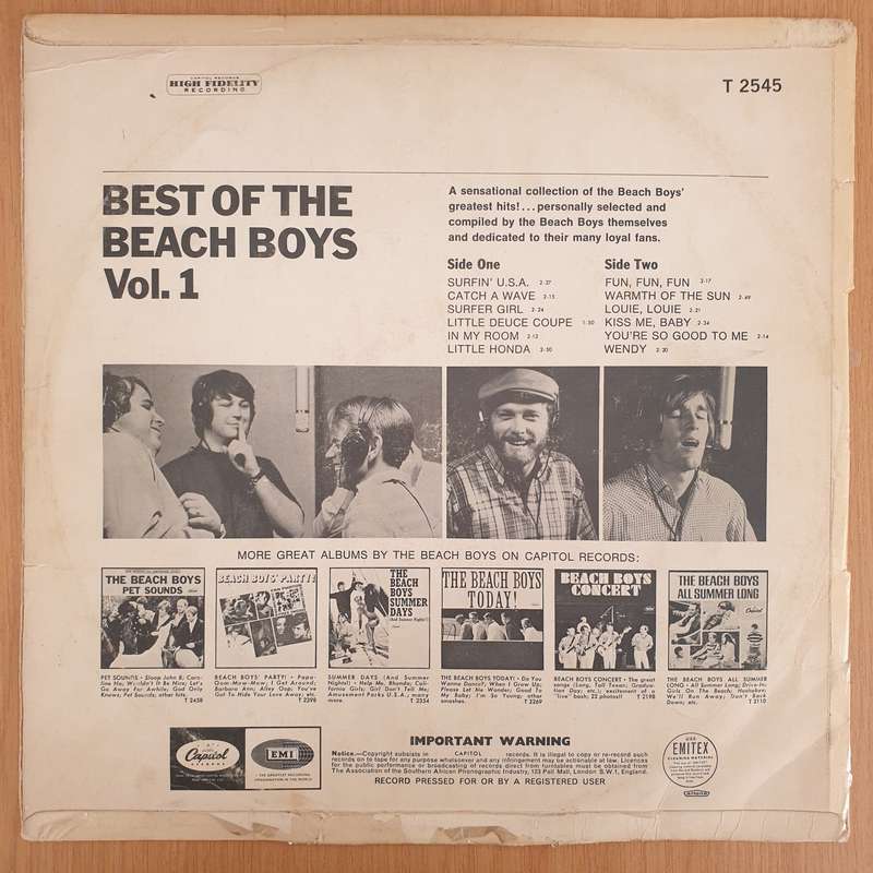 The Beach Boys  Best Of The Beach Boys  - Vinyl LP Record - Good Quality (G)