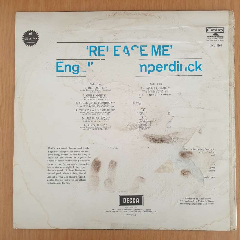 Engelbert Humperdinck - Twelve Great Songs including Release Me  - Vinyl LP Record - Opened  - Go...