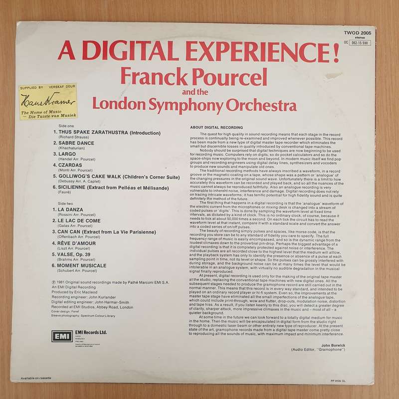 Franck Pourcel And The London Symphony Orchestra  A Digital Experience - Vinyl LP Record - Ver...