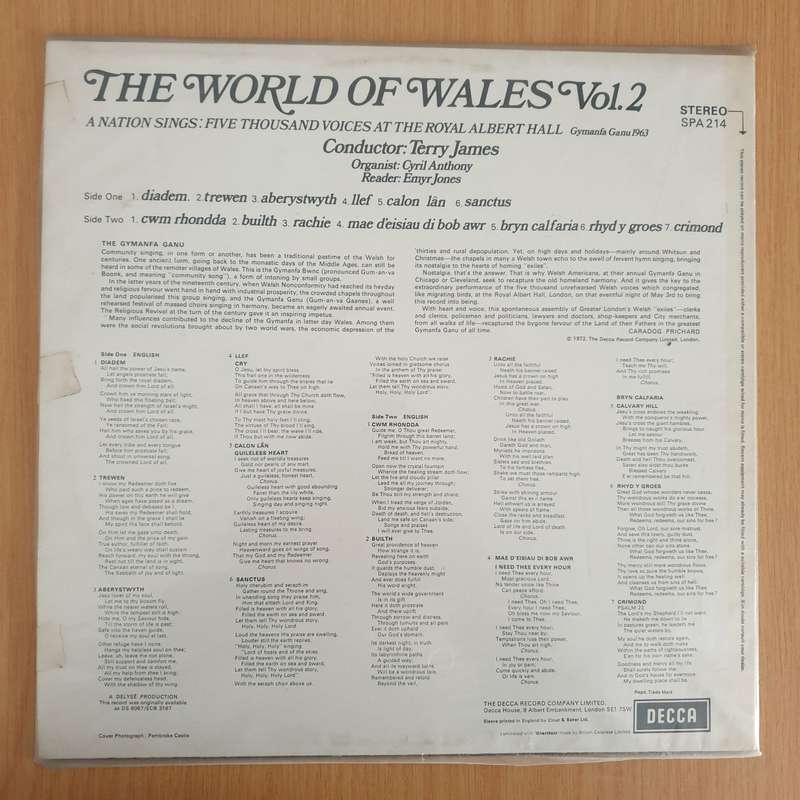The World Of Wales Vol. 2 - A Nation Sings: Five Thousand Voices At The Royal Albert Hall - Vinyl...