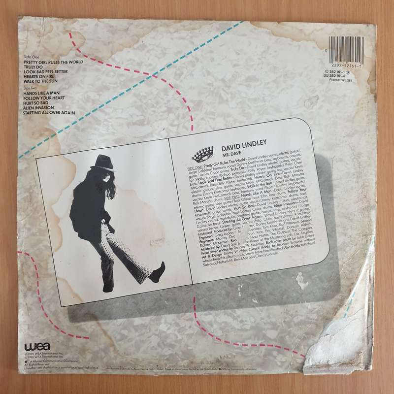 David Lindley  Mr. Dave - Vinyl LP Record - Very-Good+ Quality (VG+) (verygoodplus)