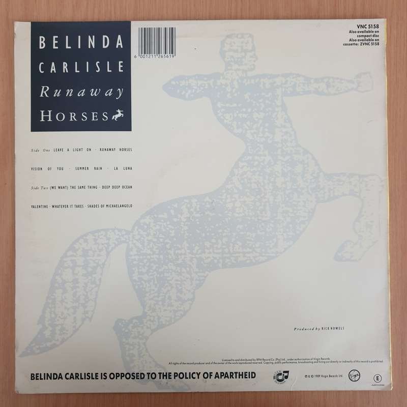 Belinda Carlisle  Runaway Horses  - Vinyl LP Record  (VG)