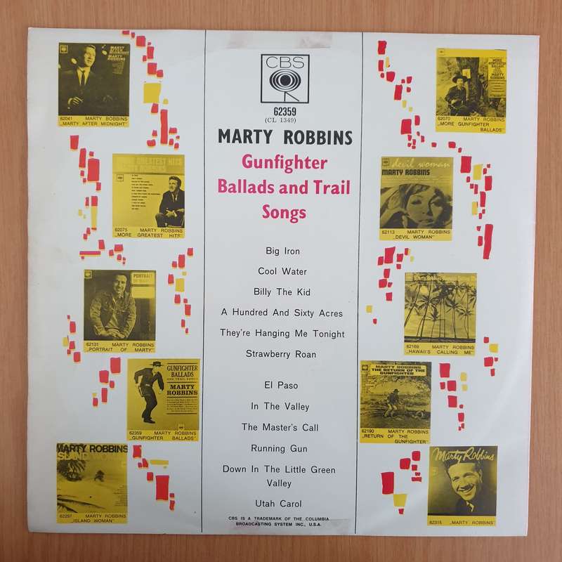 Marty Robbins  Gunfighter Ballads And Trail Songs - Vinyl LP Record - Very-Good+ Quality (VG+)...