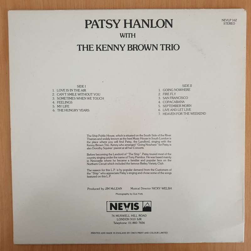 Patsy Hanlon - Live at the Ship with the Kenny Brown Trio - Vinyl LP Record - (VG+) (verygoodplus)