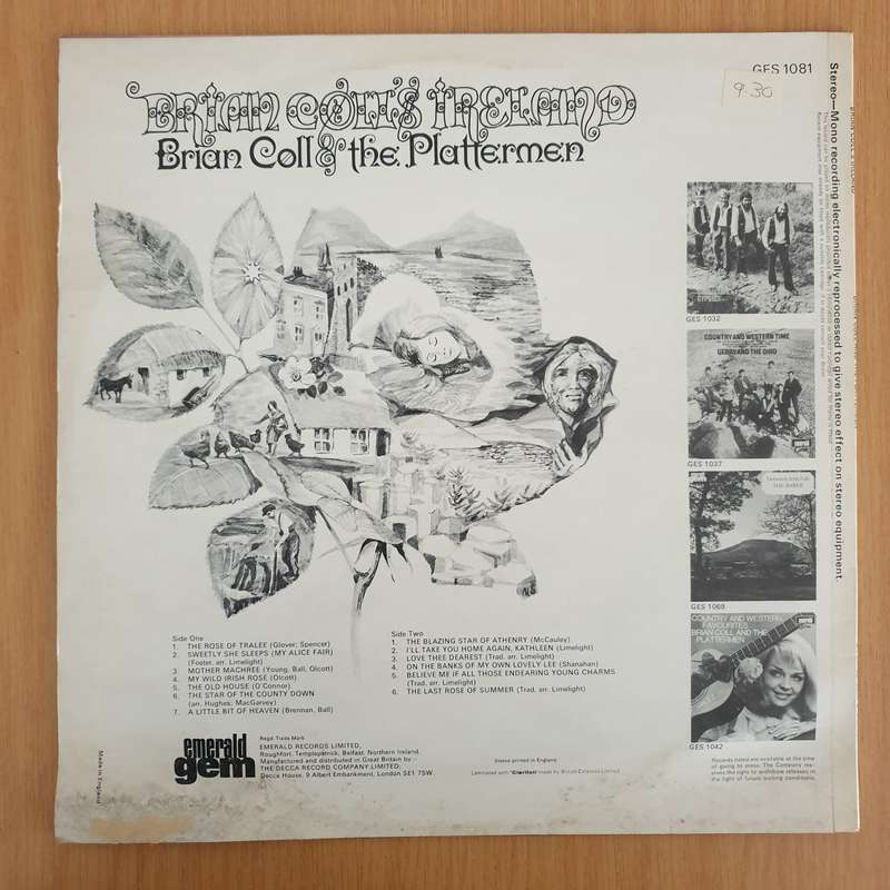 Brian Coll & The Plattermen  Brian Coll's Ireland - Vinyl LP Record - (VG+) (verygoodplus)