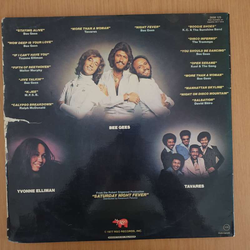 Saturday Night Fever (The Original Movie Sound Track) -  Vinyl LP Record - Very-Good Quality (VG)...