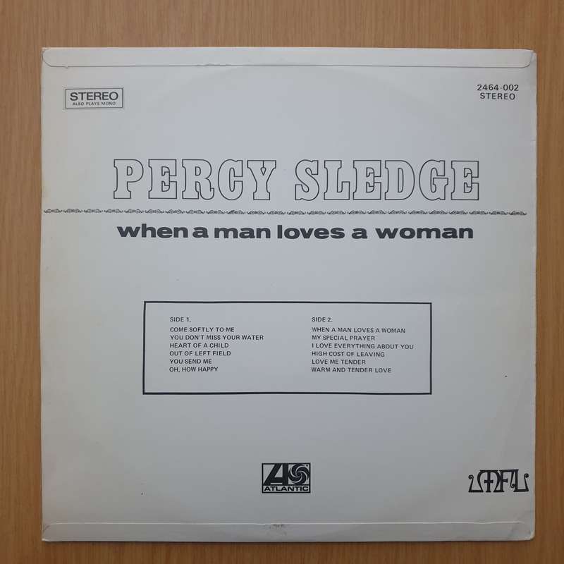 Percy Sledge  When A Man Loves A Woman   Vinyl LP Record - (VG+) (verygoodplus)