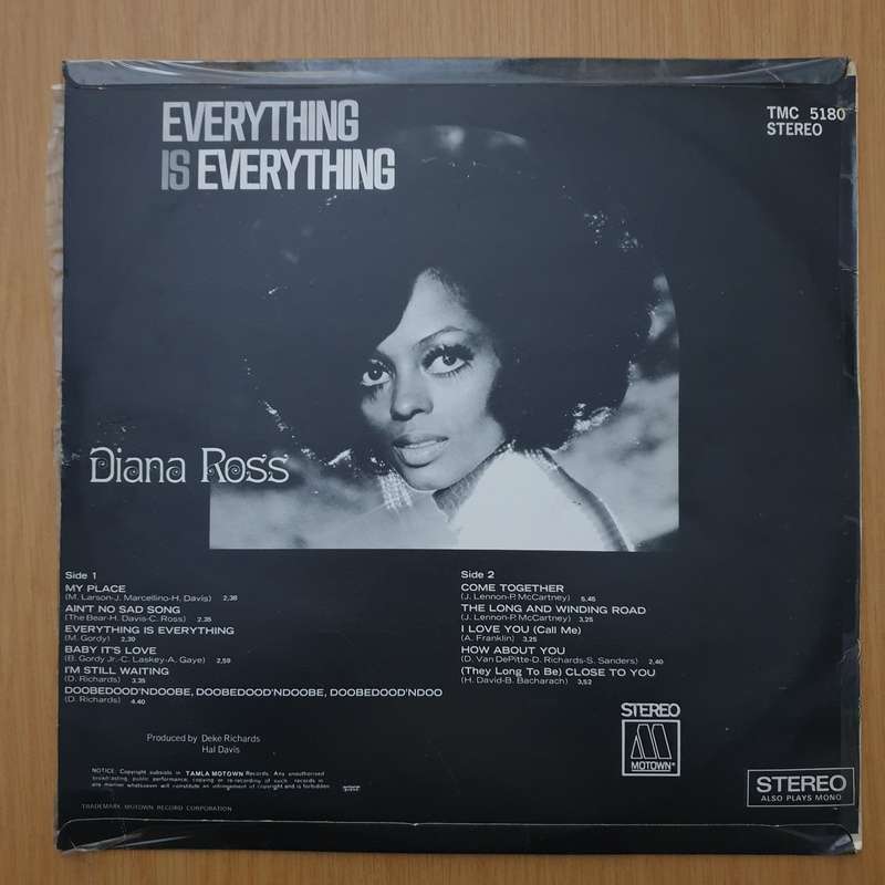 Diana Ross  Everything Is Everything   Vinyl LP Record - (VG+) (verygoodplus)