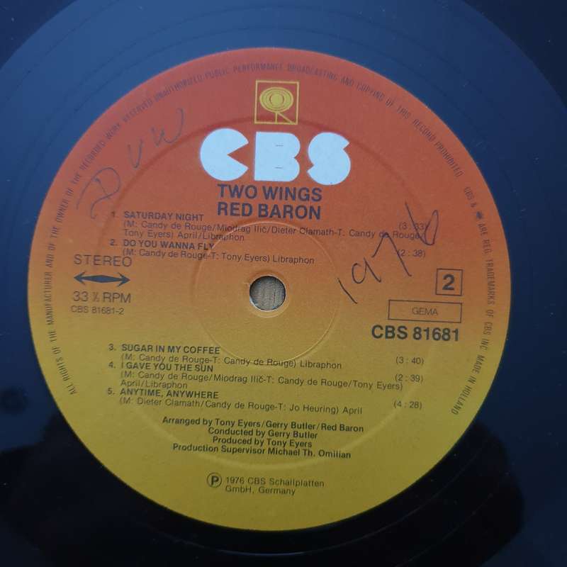 Red Baron  Two Wings   Vinyl LP Record - (VG+) (verygoodplus)